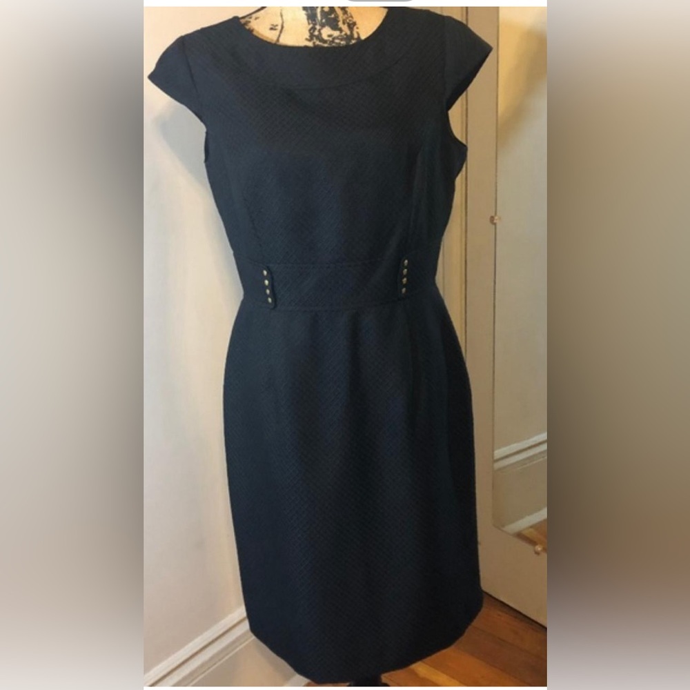 Tahari Sheath Dress Womens Solid Black Sleeveless Arthur S Levine Lined